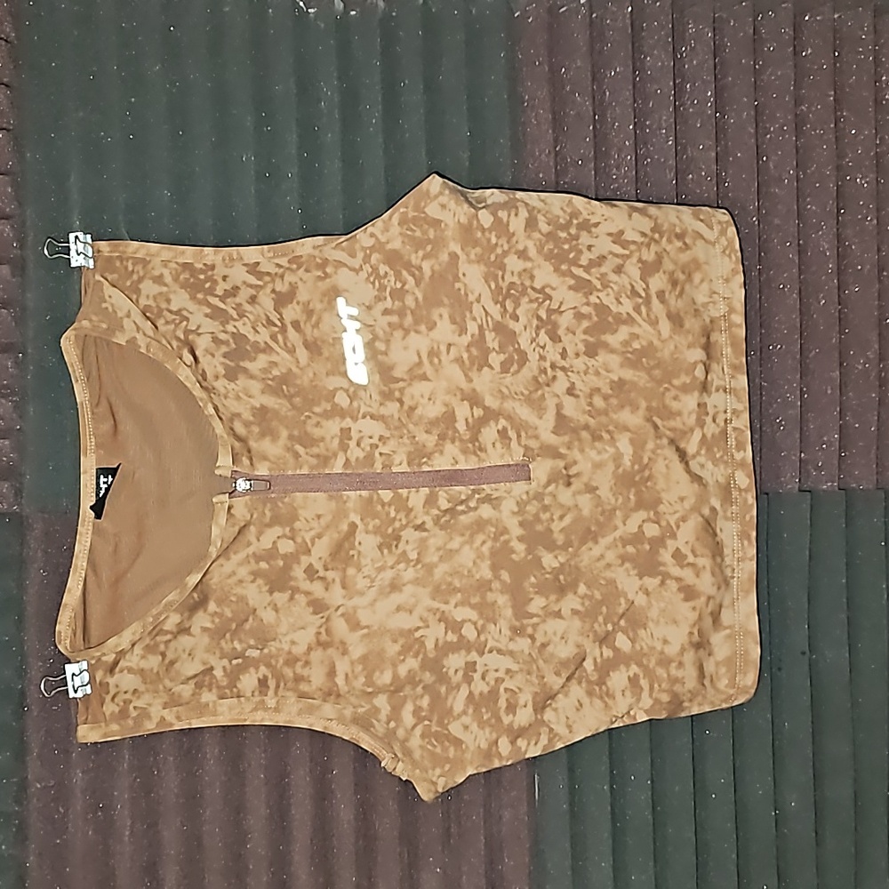 Echt women's crop top/sports bra,  size Large,  brown print